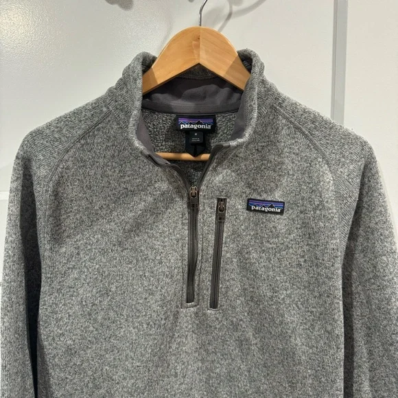 NWOT Patagonia Mens Better Sweater 1/4 Zip Heather Gray Grey